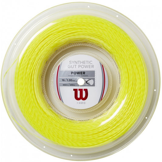 Wilson - Synthetic Gut Power 16g Yellow Tennis String (Reel)